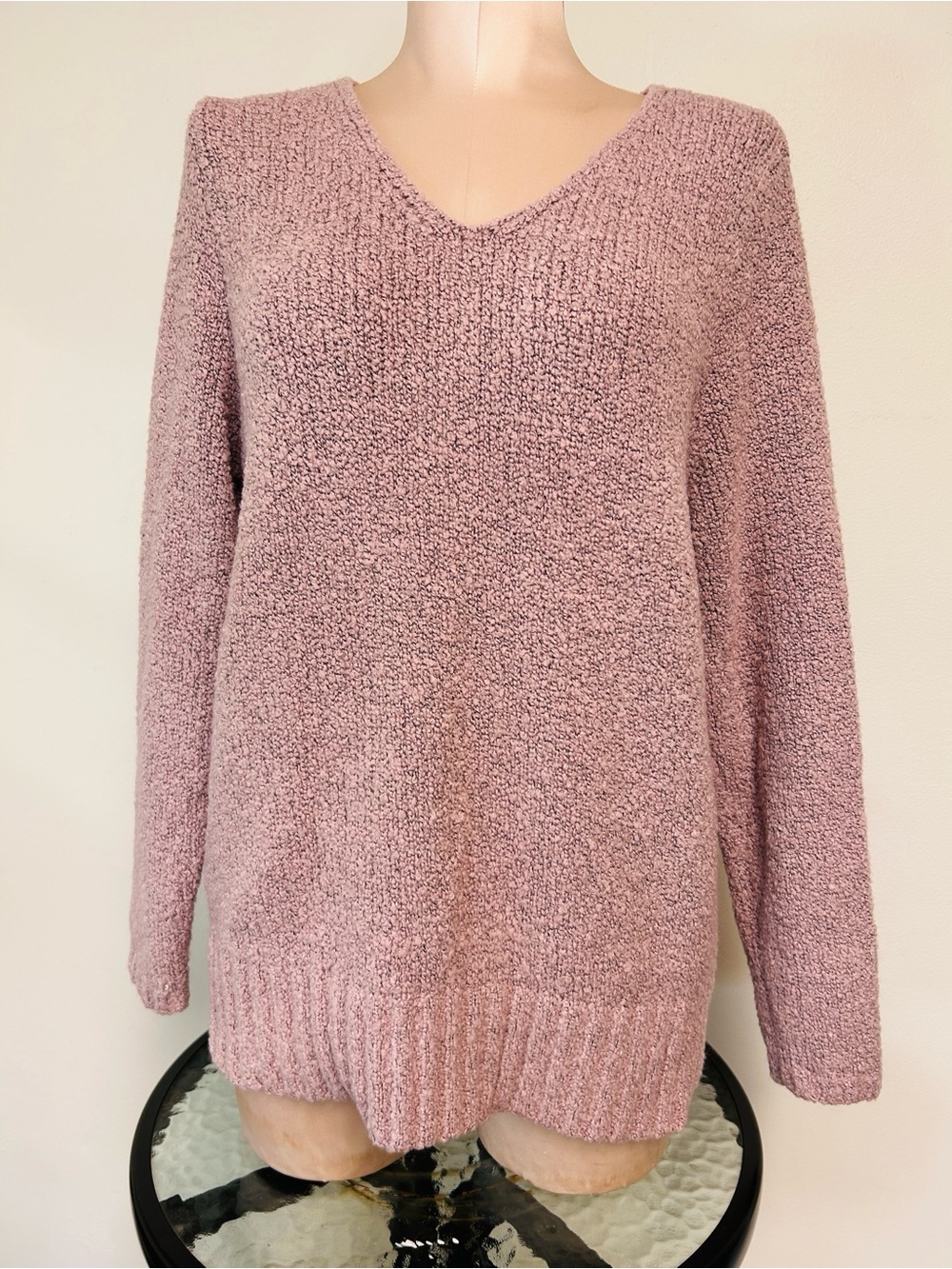 Croft & Barrow Winter Plus Pink Heather Textured Pullover Sweater Top Womens XX